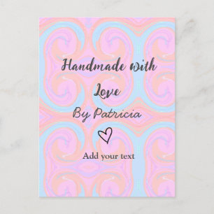 Carte Postale Rainbow scintille fait main avec amour ajouter nom