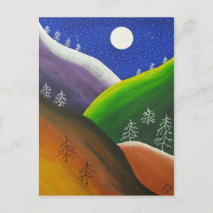 Carte postale Rainbow Snowflakes Folk Art