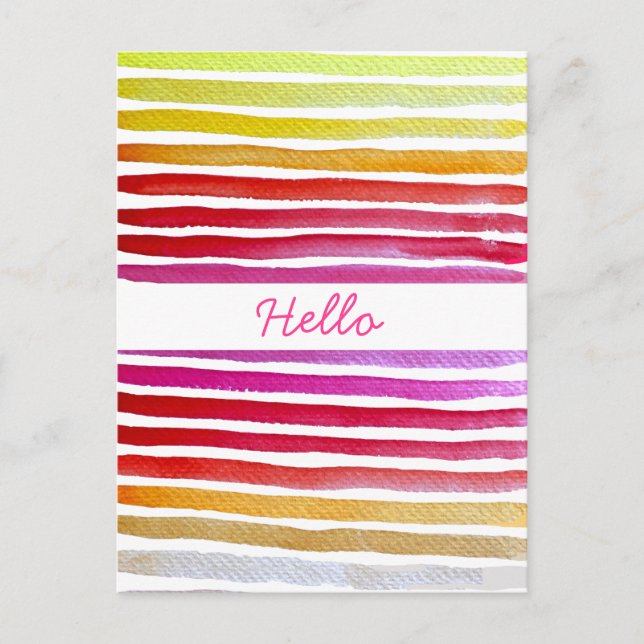 Carte Postale Rainbow stripes cute watercolor (Devant)