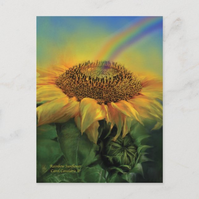 Carte postale Rainbow Sunflower Art (Devant)