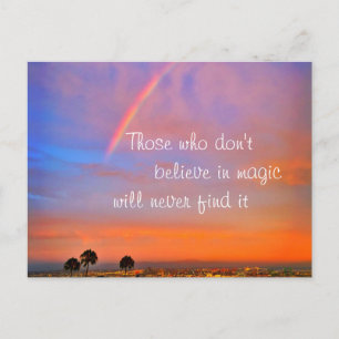 Carte Postale Rainbow Sunset Photo Croire en Citation Magique Sc