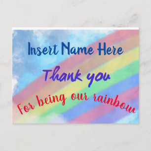 Carte Postale Rainbow Thank You Postcard