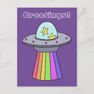 Carte postale Rainbow UFO
