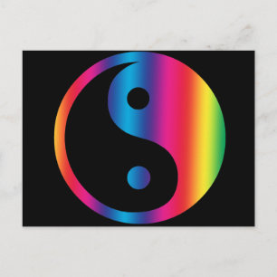 Carte postale Rainbow Yin Yang