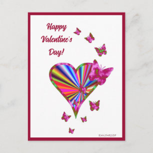 Carte Postale Rainbowheart et papillon