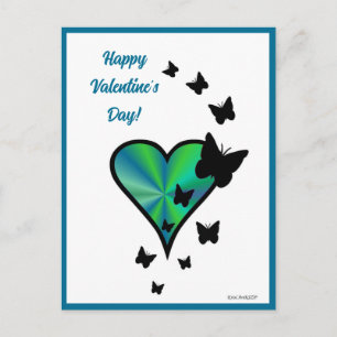 Carte Postale Rainbowheart et papillon