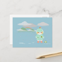 Rainey Day Mochi avec Raincoat Turquoise Froggy bu