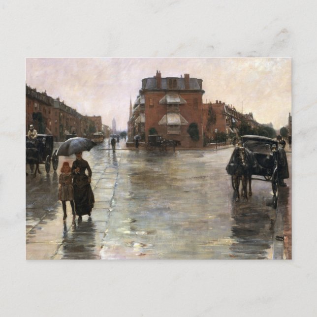 Carte Postale Rainy Day, Boston par Frederick Childe Hassam (Devant)