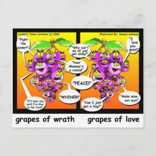 Carte Postale Raisins De Colère, D'Amour, Et De Guerre Dons Amus