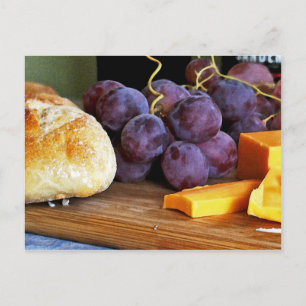 Carte Postale Raisins de pain Fromage Cheddar Encore de la vie