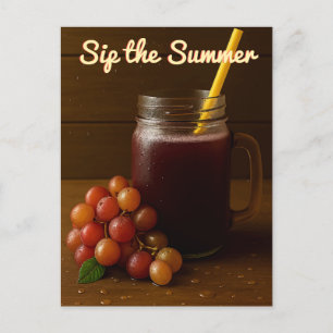 Carte Postale Raisins rouges d'or - Sip the Summer Postcard
