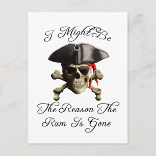 Carte Postale Raison Pour Laquelle Le Rhum Est Partis Pirate Sku