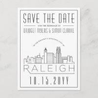 Raleigh Mariage | Skyline stylisée Enregistrer la 