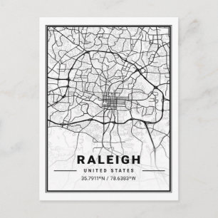 Carte Postale Raleigh North Carolina USA Travel City Map