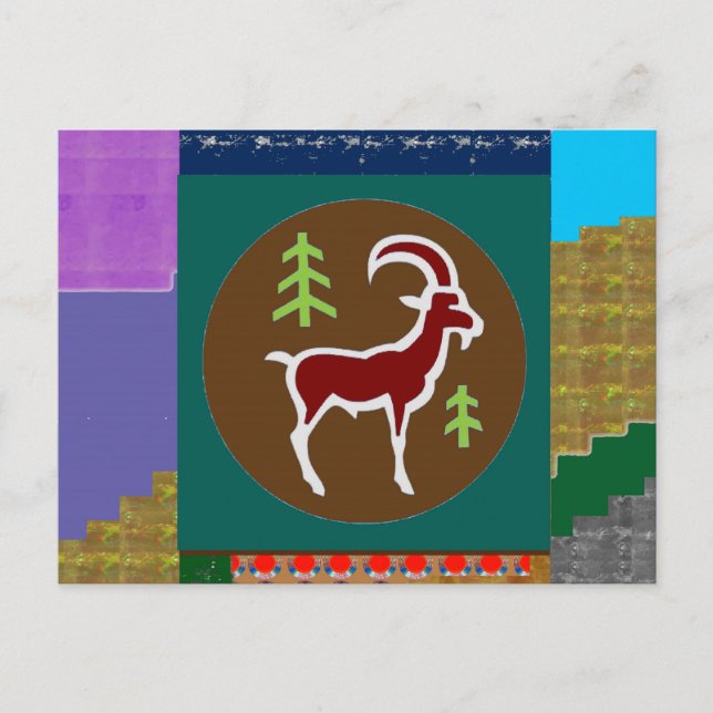 Carte Postale RAM Chèvre Symbole Animal Zodiac Astrologie bonne  (Devant)
