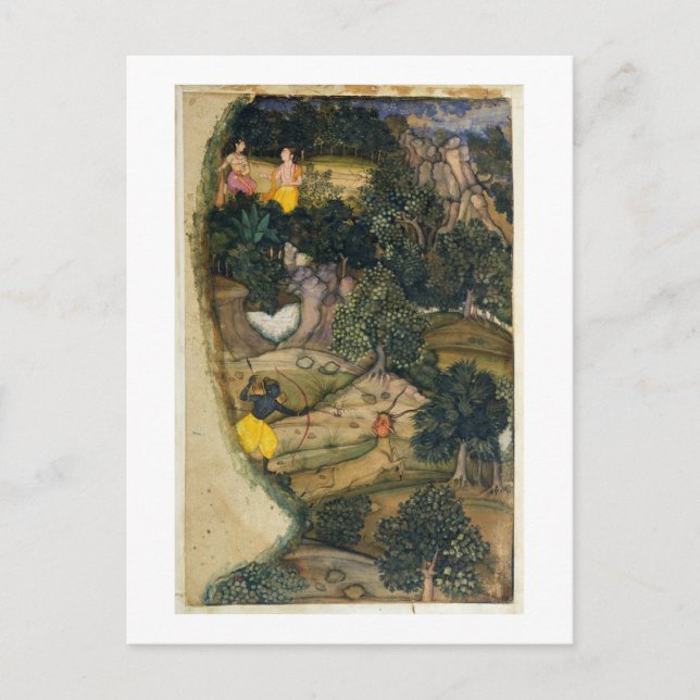 Carte Postale Rama pourchasse le Cerf d'Or, du "Ramayana", (Devant)