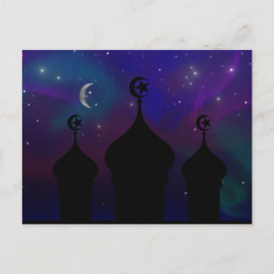 Carte Postale Ramadan Mosque with Magical Night Sky