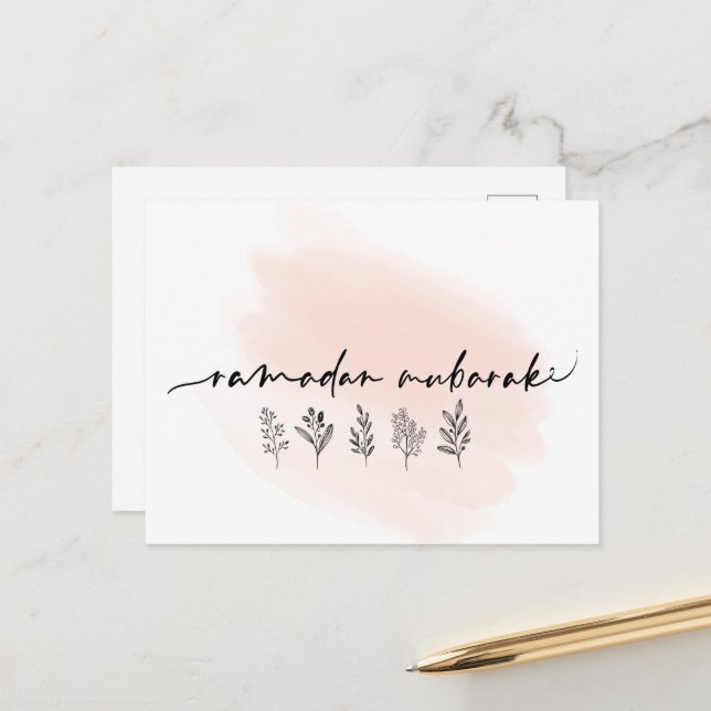 Carte Postale Ramadan Moubarak (Devant/Arrière en situation)