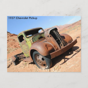 Carte Postale Ramassage Chevy 1937 dans le désert de l'Arizona