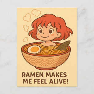 Carte Postale Ramen Me Rend Vivant Amoureux Drôle De Nouilles