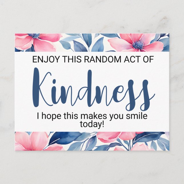 Carte Postale Random Act of Kindness" Motivational floral (Devant)