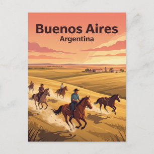 Carte Postale Randonnée à cheval dans une estancia des Pampas pr