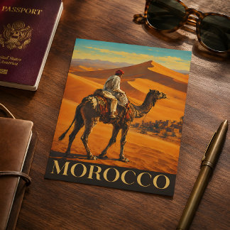 Carte Postale Randonnée à dos de chameau dans le désert du Sahar