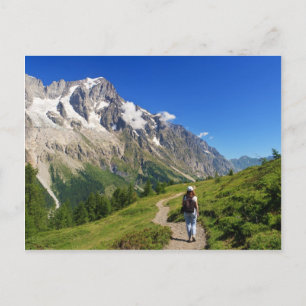 Carte Postale randonneur en Ferret Valley, Italie
