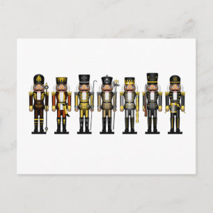 Carte Postale Rangée de sept gays Bear Pride Nutcrackers drapeau