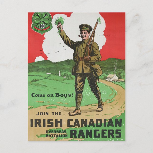 Carte Postale Rangers canadiens irlandais (Devant)