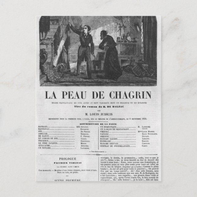 Carte Postale Raphael de Valentin et le commerçant (Devant)