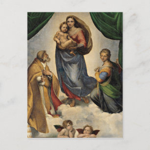 Carte Postale Raphael - La Vierge Sixtine
