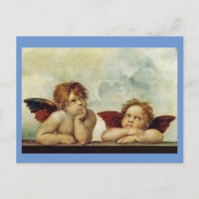 Carte Postale Raphael, Peinture Deux Anges, (Devant)