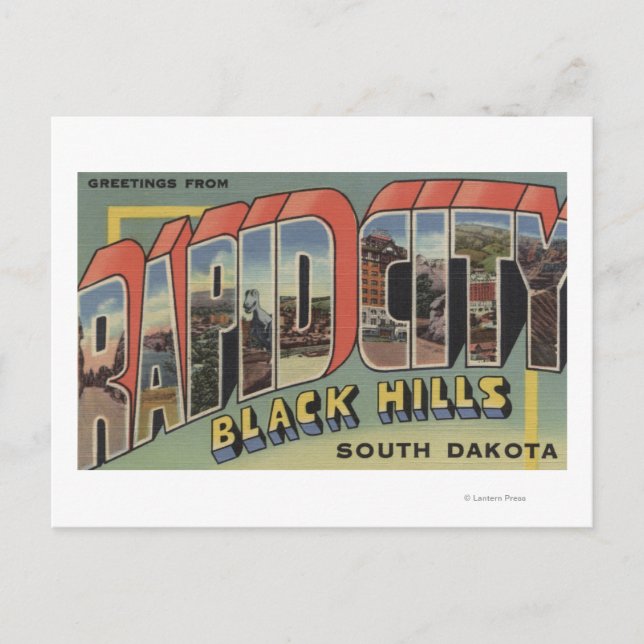 Carte Postale Rapid City, Dakota du Sud - Scènes de grandes lett (Devant)