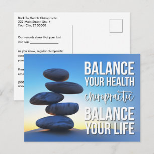 Carte Postale Rappel de chiropratique Équilibre Santé & Vie