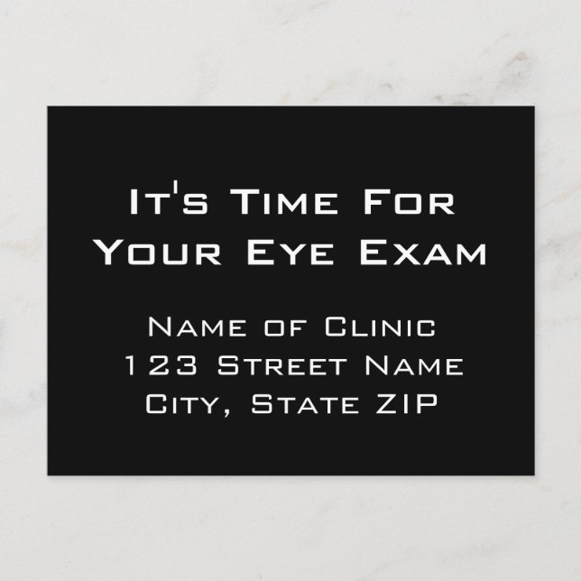 Carte Postale Rappel De Rendez-Vous À L'Examen Oeil De La Cliniq (Devant)