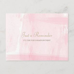 Carte Postale Rappel de rendez-vous avec aquarelle rose simple
