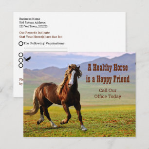 Carte Postale Rappel de rendez-vous de cheval pour le vétérinair