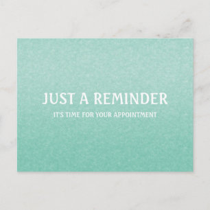 Carte Postale Rappel de rendez-vous vert menthe simple et chic