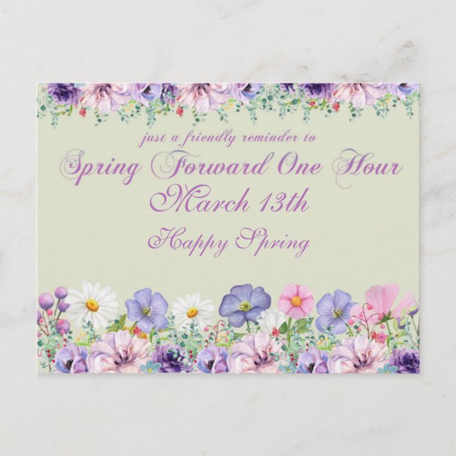 Carte Postale Rappel des modifications de l'heure d'été (Devant)