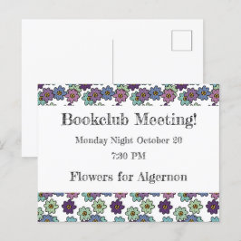Carte Postale Rappel Floral Bookclub