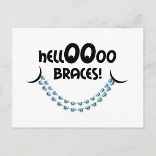 Carte Postale Rappel Rendez-vous orthodontique Bonjour Braces Bl