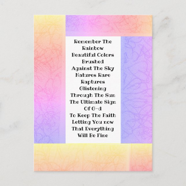 Carte Postale Rappelez-Vous L'Arc En Ciel (Devant)