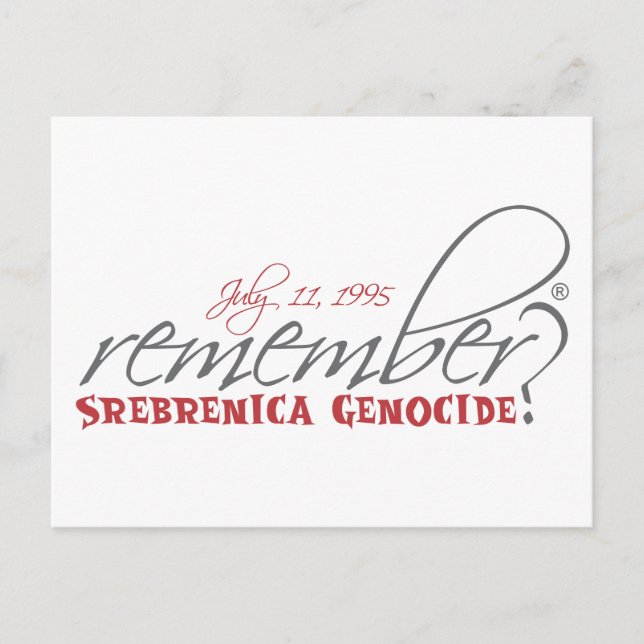 Carte Postale rappelez-vous le génocide de srebrenica (Devant)