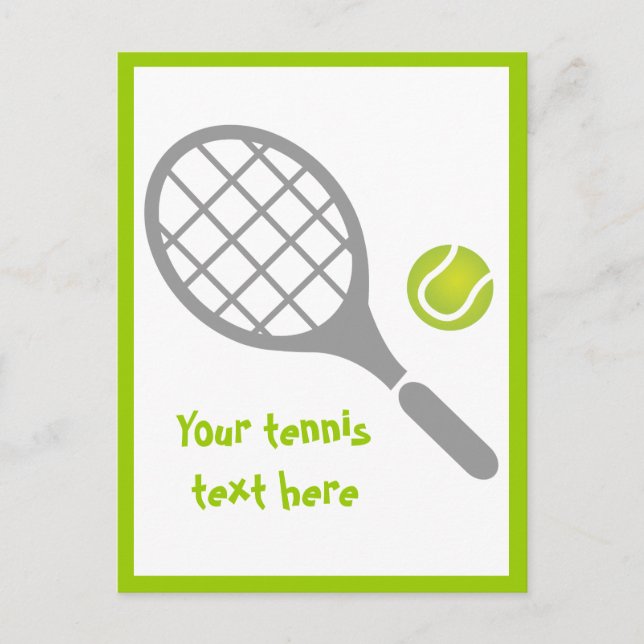 Carte Postale Raquette de tennis et boule coutume verticale (Devant)