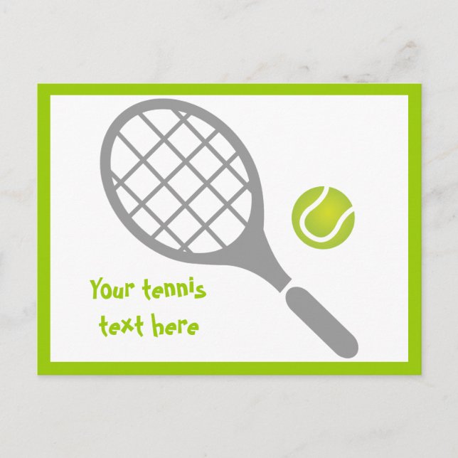 Carte Postale Raquette de tennis et coutume de balle (Devant)