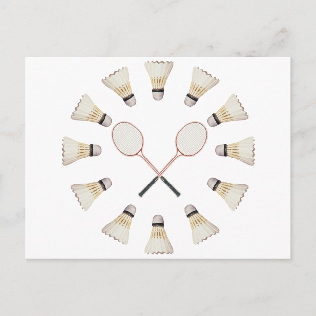 Carte Postale Raquettes de badminton (Devant)