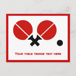 Carte Postale Raquettes de ping-pong de table et boules horizont