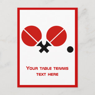 Carte Postale Raquettes de ping-pong de table et boules vertical