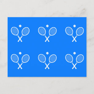 Carte Postale Raquettes de tennis Arrière - plan bleu